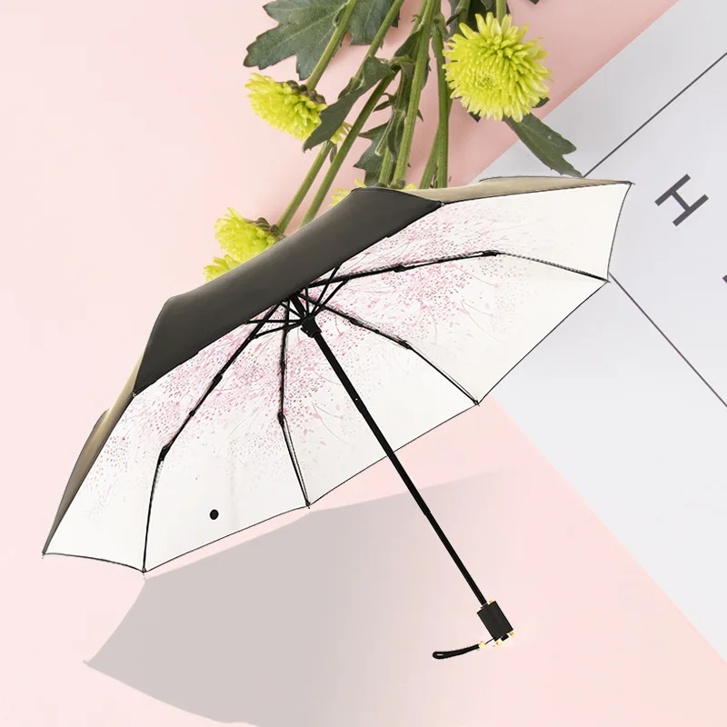 Manufacturers Currently Available Wholesale Hipster Five-fold Umbrella Lightweight UV-Protection Parasol Rain Or Shine Dual Purp