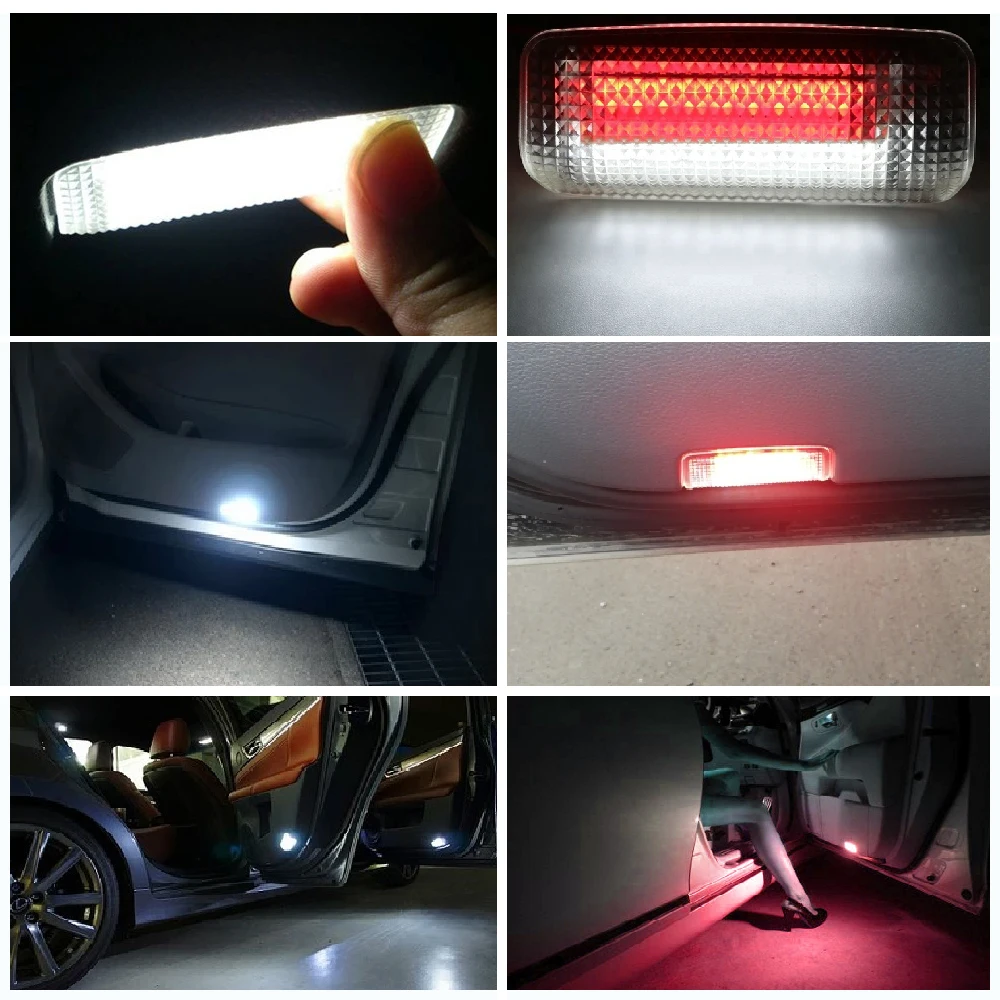 White Red Car LED Door Interior Footwell Light Led courtesy light For LEXUS LS ES IS LX RX GS GX LC RC250 Rx350 400 450 500 200