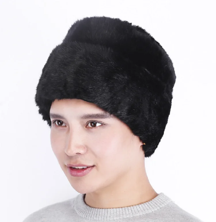 Warm Hat Men Women and man Aviator Bomber Faux Fur Ear Flap Hat Cap Winter Ski Trooper Trapper Cotton Solid Color Lei Feng Cap