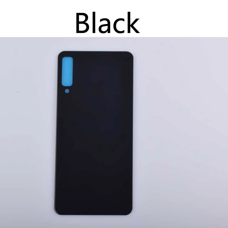 Black 10 шт./партия для Samsung Galaxy A7 A750 A750F SM-A750F задняя крышка батарейного отсека чехол 3D стеклянный чехол на заднюю крышку задняя дверь шасси - Цвет: Black