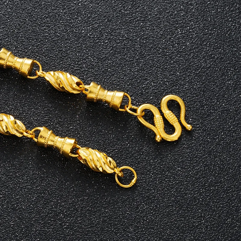 Дизайн Дубай Королевский 24K ожерелье из золотой цепочки для мужчин и женщин золотой цвет для Кулон спиральный поворот не выцветает вечерние ювелирные изделия