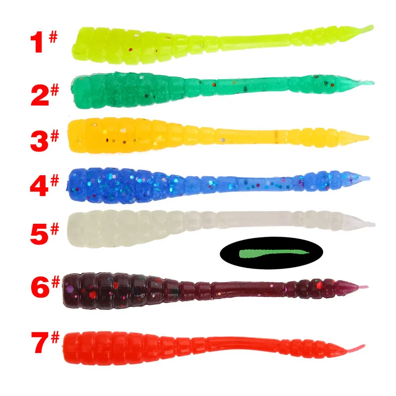 

50PC 4.5cm 0.4g Fishing Lure Shad Soft Baits Wobblers Easy Shiner Jig Head Silicone Worm Pesca Fishing Tackle Accessories