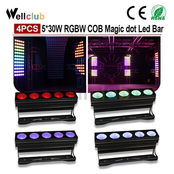 

4pcs 5 Dot 30W RGBW 4in1 Wall Washer Dj light Individual Pixel Control COB Led Bar Light For Stage Landscape Lighting