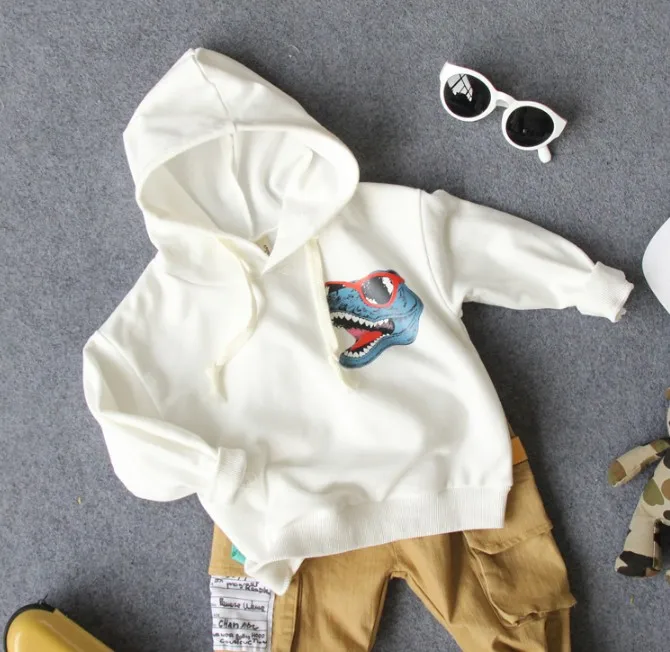 only sweater От 2 до 8 лет, новинка года, осенне-зимний плотный теплый флисовый свитер с рисунком для мальчиков 1 предмет, Модная стильная футболка с длинным рукавом и капюшоном для мальчиков - Цвет: only sweater