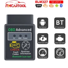 Mini hhobd elm327 v1.5 v2.1 bluetooth elm 327 obd2 ferramenta de diagnóstico do carro leitor código scanner ko icar2 ap200 icar pro para bmw