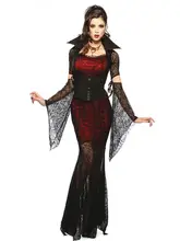  Lace Wine Red Gothic Vampiress Cosplay Women Vampire Costume For Halloween Christmas Purim Party Fancy Dress 