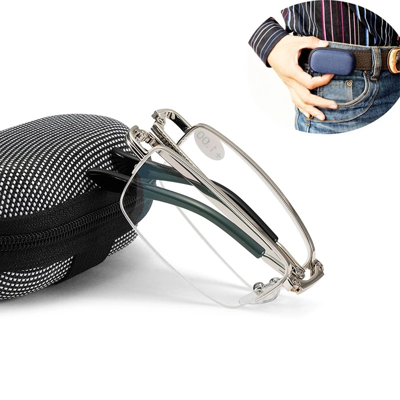 

PANDER Mini Foldable Folding Reading Glasses with Case High Quality Men Women Magnifying Prosbyopic Glass Glasses 1.0 2.5 1.5