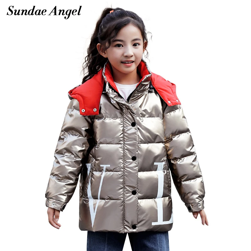 

Sundae Angel Hooded Waterproof Children's Down Jacket For Girls Warm White Duck Down Kids Coats Boys Winter Outerwear 3-12Y