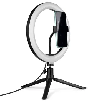 

26cm Photography Table LED Light Tripod Ring Lamp Youtube Video Live Photo Studio Bluetooth Selfie Stick Makeup Light For Phones