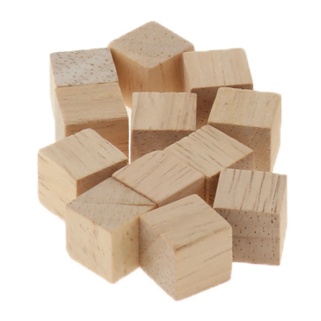 1cm Wooden Cubes Bulk Unfinished Wood Blocks for Kids Building DIY Puzzle Toys 1000pcs Per Package