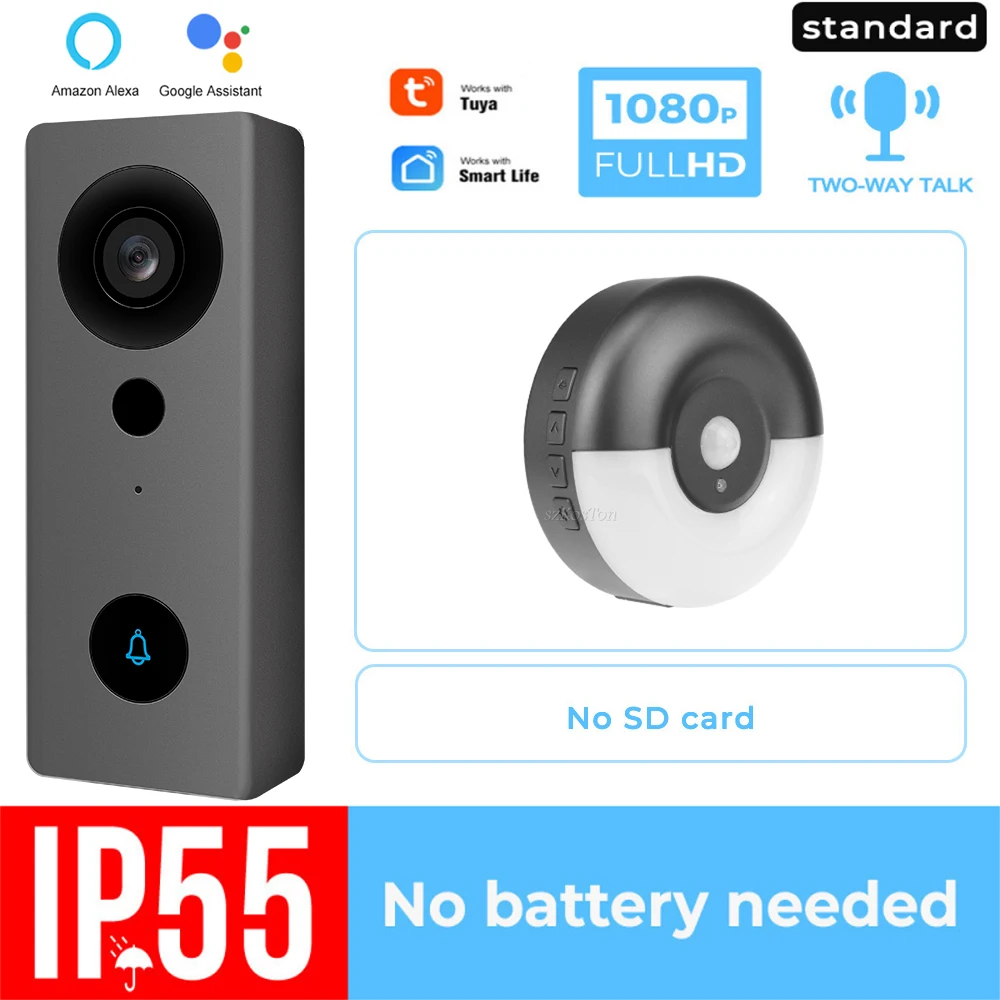 Tuya Smart Home Video Doorbell 1080P HD Wireless Wifi Bell Phone Call Audio Intercom for Alexa Google Camera audio video intercom system Door Intercom Systems