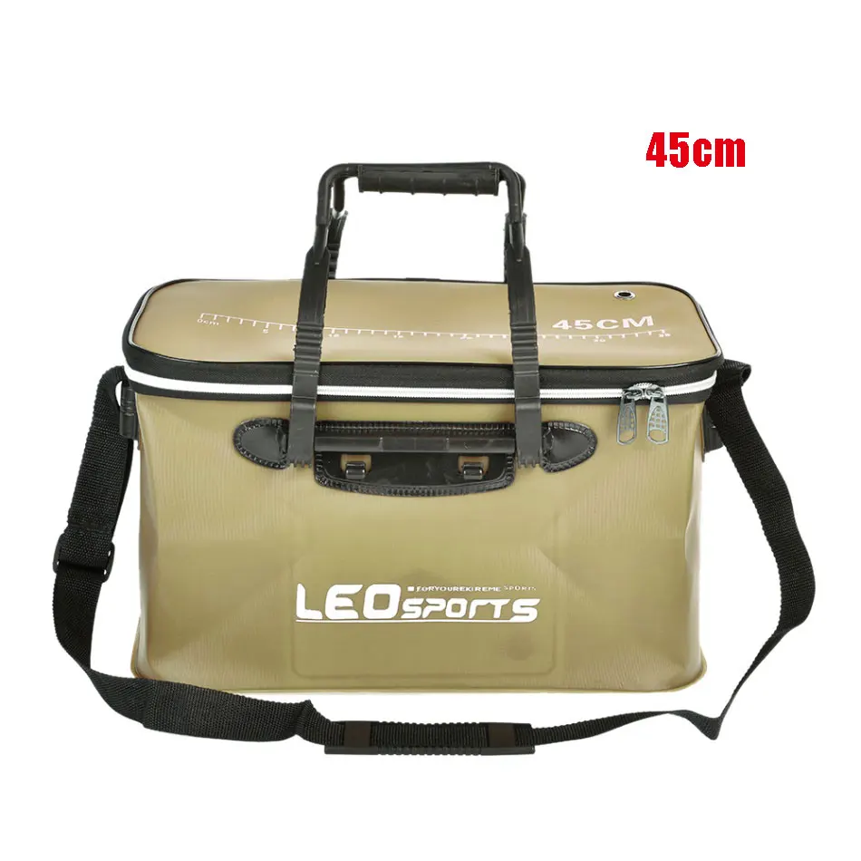 army green 45cm Открытый Портативный Рыбалка Тип застежки: молния основной ведро Шестерни ева рыбалка ведро складной Портативный Кемпинг Пеший Туризм EVA сумка с застёжкой ведро 30/40/45 см - Цвет: army green 45cm