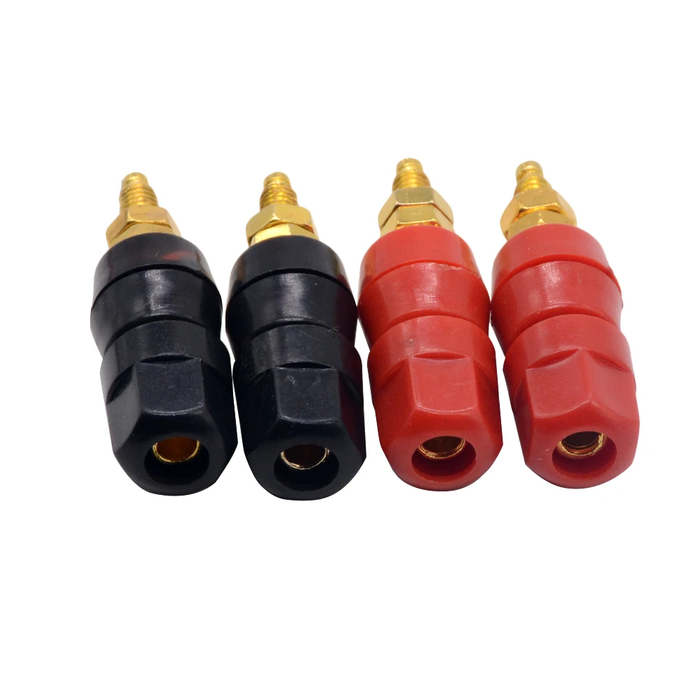 

2PCS 4mm Terminals Red Black Connector Amplifier Terminal Binding Post Banana Speaker Plug Jack Adapter Socket