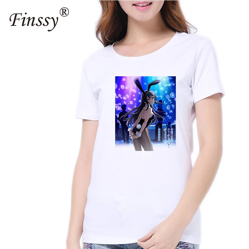 60-W-1 Аниме Seishun Buta Yarou wa Bunny Girl Senpai no Yume wo Minai Косплей Футболка Mai Sakurajima футболки, топы S M L XL XXL Размер - Цвет: 60-W-1