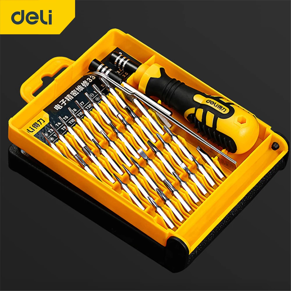 Deli 45 In 1 Set Torx Hex Magnetic Screwdriver Precision Screw Driver Tools Multi Phone/Watch Repair with Tweezer | Инструменты