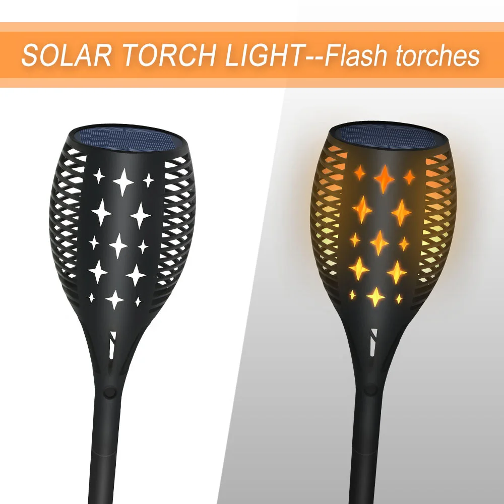 Flame Lights Star Pattern Household Accessory Backyard Patio Lighting Fixture Lawn Light Bright Solar Powered Garden Pathways