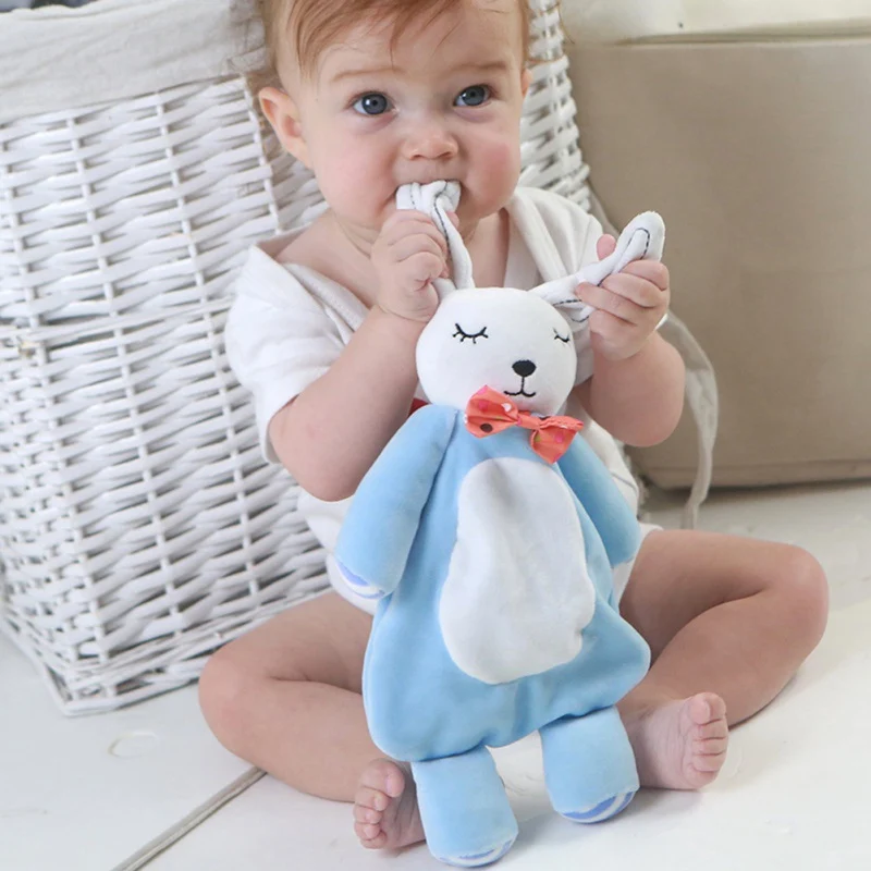 

Newborn Baby Rattles Cute Soft Plush Sleep Towel Kids Comfort Appease Bibs Animal Dolls Toys Plush Rattle