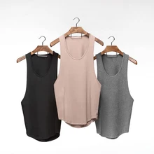 Нам новые Модные прочные мужские однотонные Стиль тренажерный зал мышцы Фитнес майка, топ спортивный Бодибилдинг спортивный жилет Black Gary