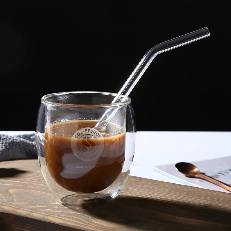 400ml Double-layer Water Glass Cup Coffee Transparent Glasses Home Milk Round Juice Heat Resistant | Дом и сад