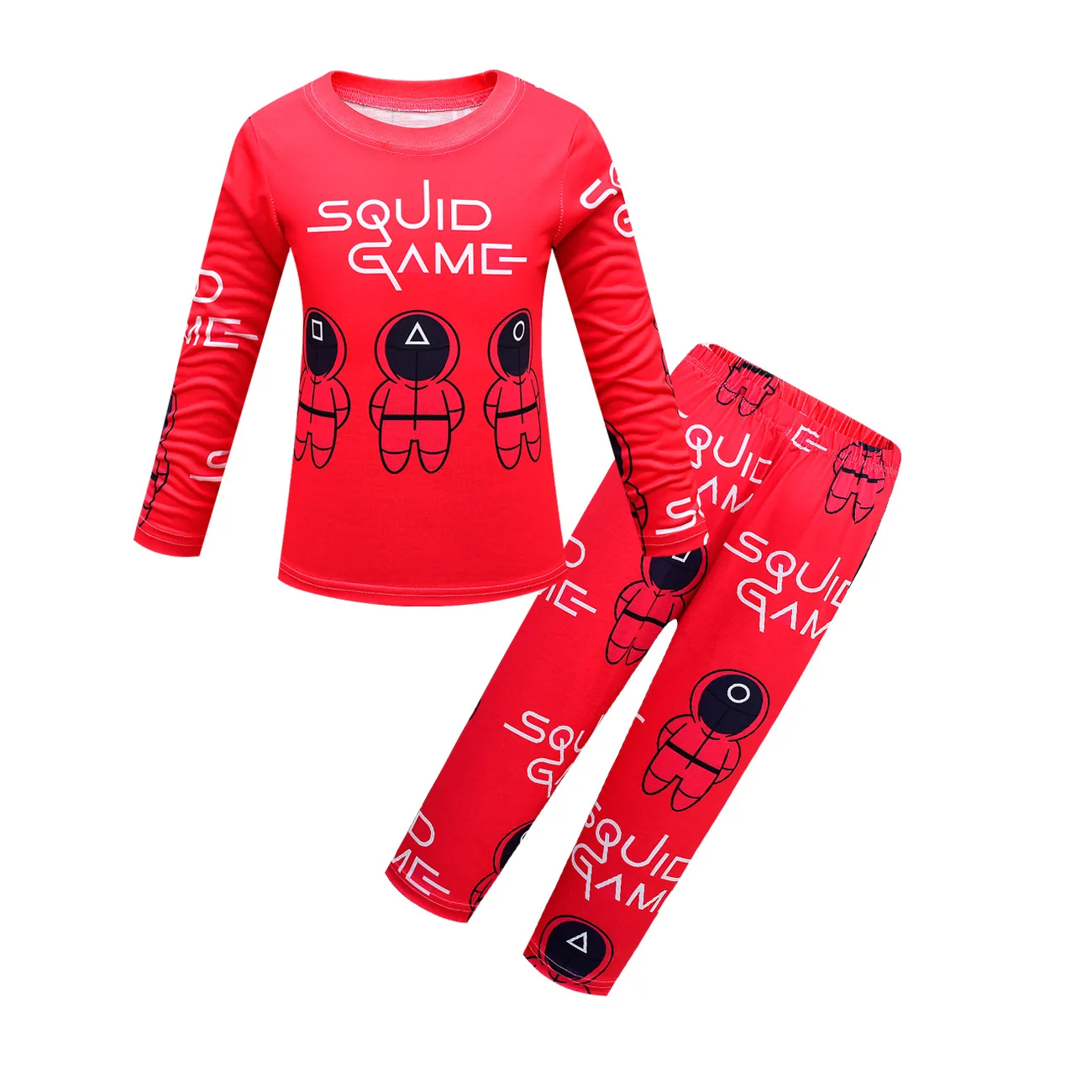 Long T-shirt + Pants Squid Game Kids Pajamas Boys Girls Clothes Sets Long Sleeve Pyjamas Big Children Autumn Home Wear Sleepwear pajama sets baby boy