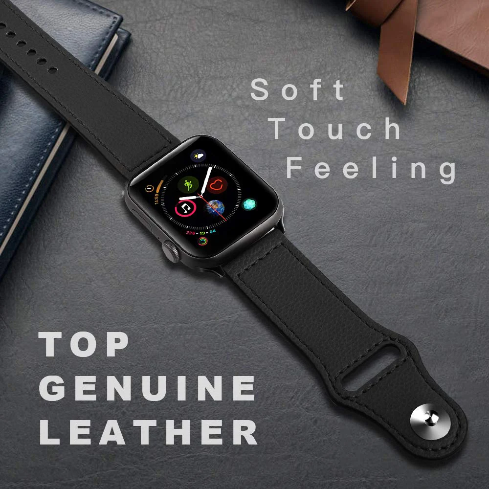 Часы с ремешком из натуральной кожи, ремешок для наручных часов Apple Watch, ремешок 42 мм, 38 мм, ремешок для наручных часов Iwatch, версия 44 мм 40 мм 4/3/2/1 браслет аксессуары