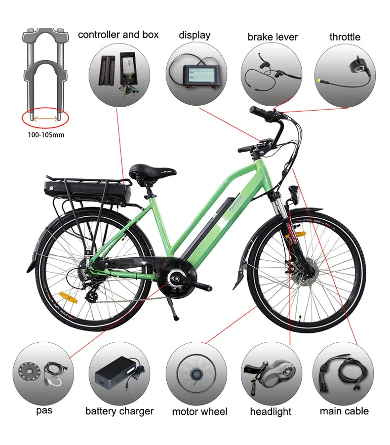 Набор преобразования для электрического велосипеда 36V 500W мотор колеса 36V E велосипед комплект электрическое преобразование велосипедов набор 2" 26" 700C передний привод колеса