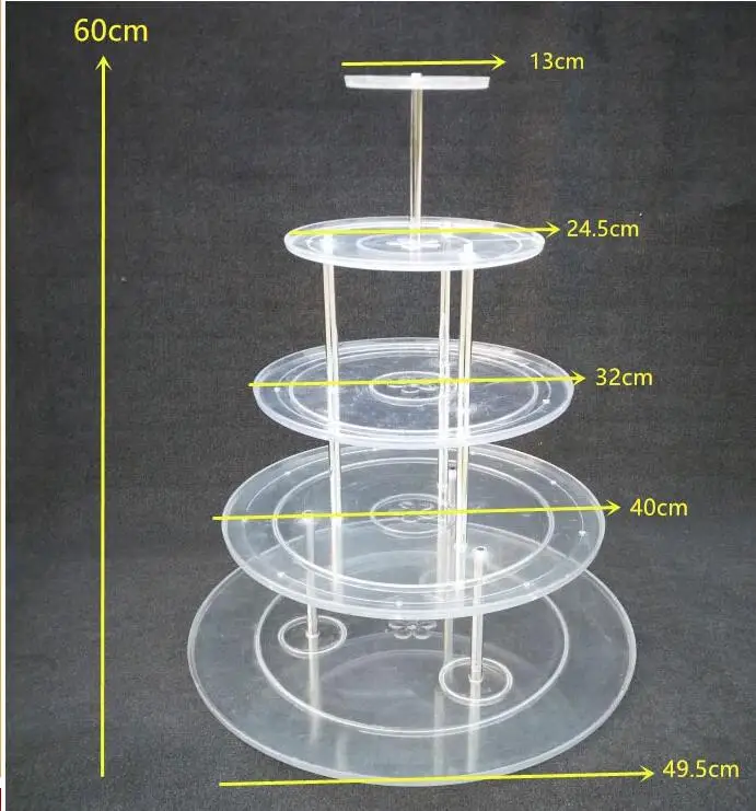 День рождения церемония Свадьба Креативный макет акриловая пятислойная круглая Этажерка свадебный реквизит Пирамида бокалов для шампанского