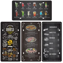 Металлические дощечки знак кухня Винтаж Домашний Декор доска для рисования настенный художественный плакат живопись кофе дом бар ретро настенные тарелки