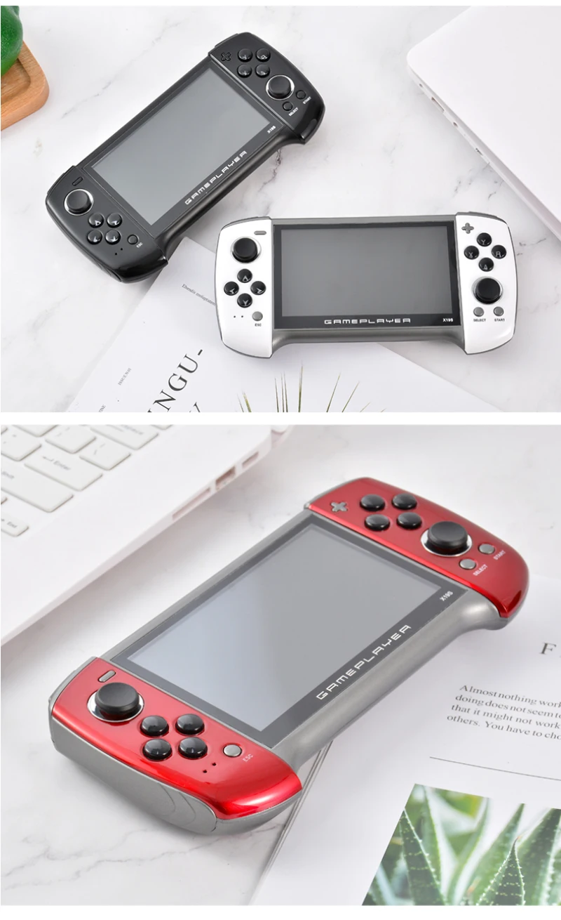 5.1 Inch Handheld Portable Game Console X19s Dual Joystick 8GB Preloaded 1000 Games Support TV Out Video Game Camera Machine