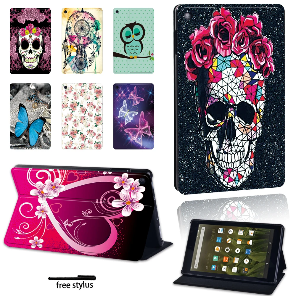 

Foldable Stand Tablet Case for Amazon Fire 7(5th/7th/9th Gen)/HD 8(2016/2017/2018)with Alexa/HD 10(2015/2017/2019)with Alexa