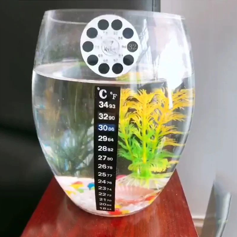 Термометр для аквариума с термометром, термочувствительные наклейки с цветовой температурой, цифровые наклейки для термометра для аквариума