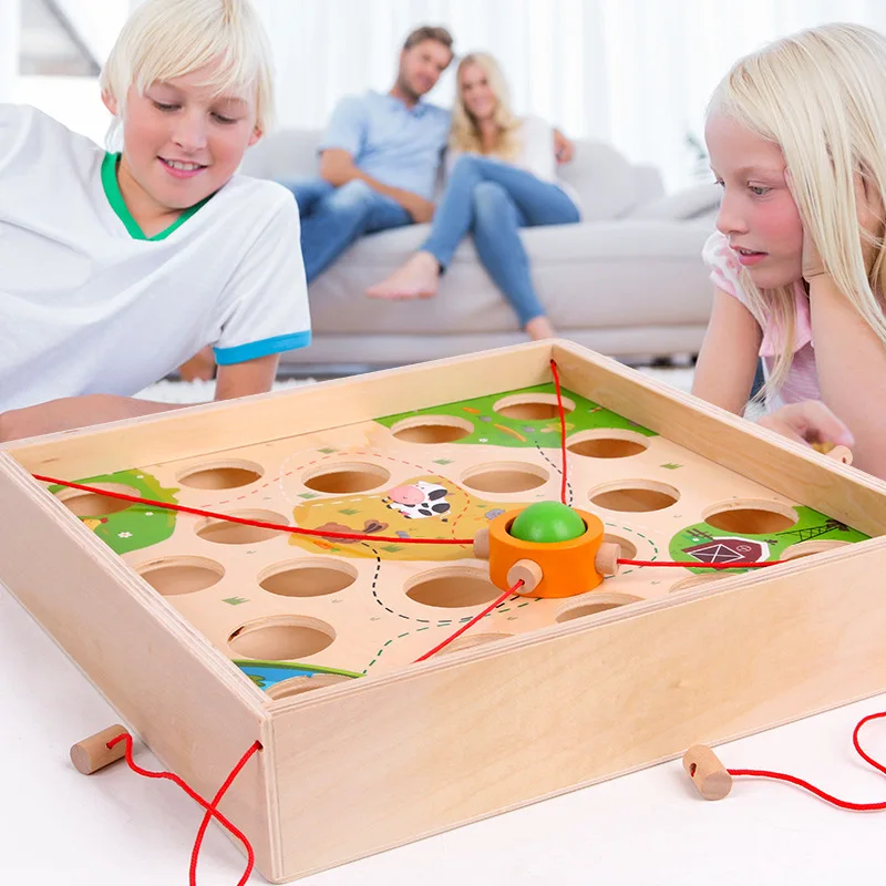 

Creative pool table game ps9 children's wooden maze kindergarten early education intelligence parent-child interactive board toy