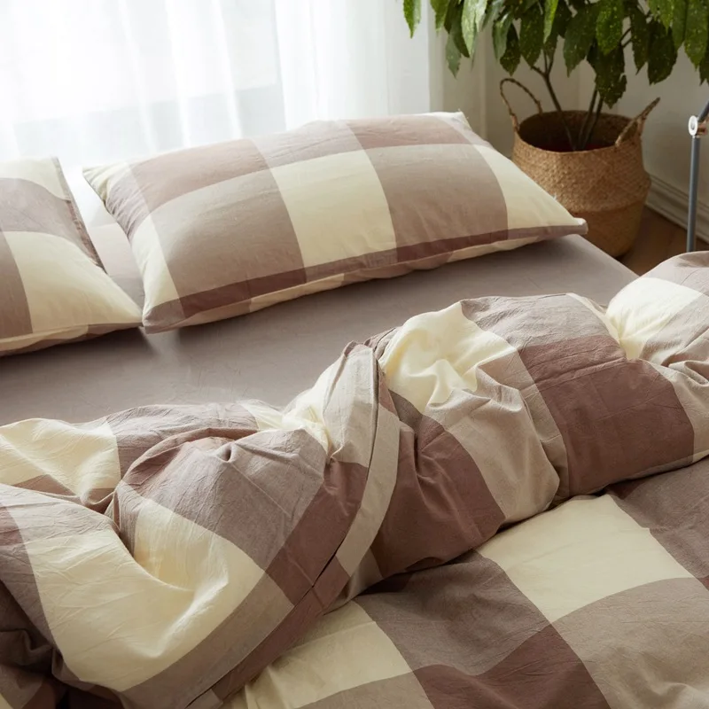 Простой японский стиль, стираный хлопковый пододеяльник, MUJI-style, плед, двойной пододеяльник, постельные принадлежности