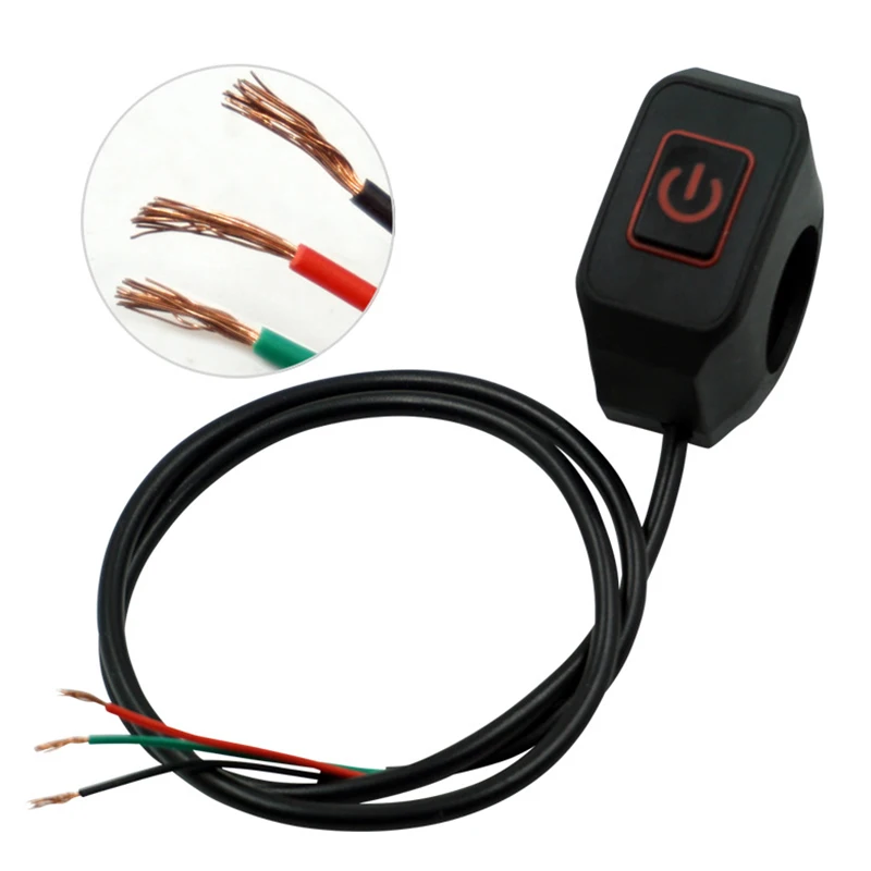 22mm 12v kierownica motocykla przełącznik elektryczny gwiazda ciśnienie kontrola wodoodporna przycisk przełącznika ze światłem Led