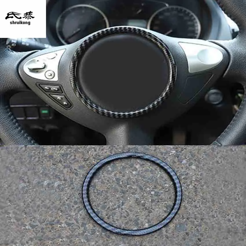 1 шт. ABS углеродного волокна зерна рулевого колеса украшения крышки для Nissan Sylphy sentra MK13 автомобильные аксессуары - Название цвета: style 1