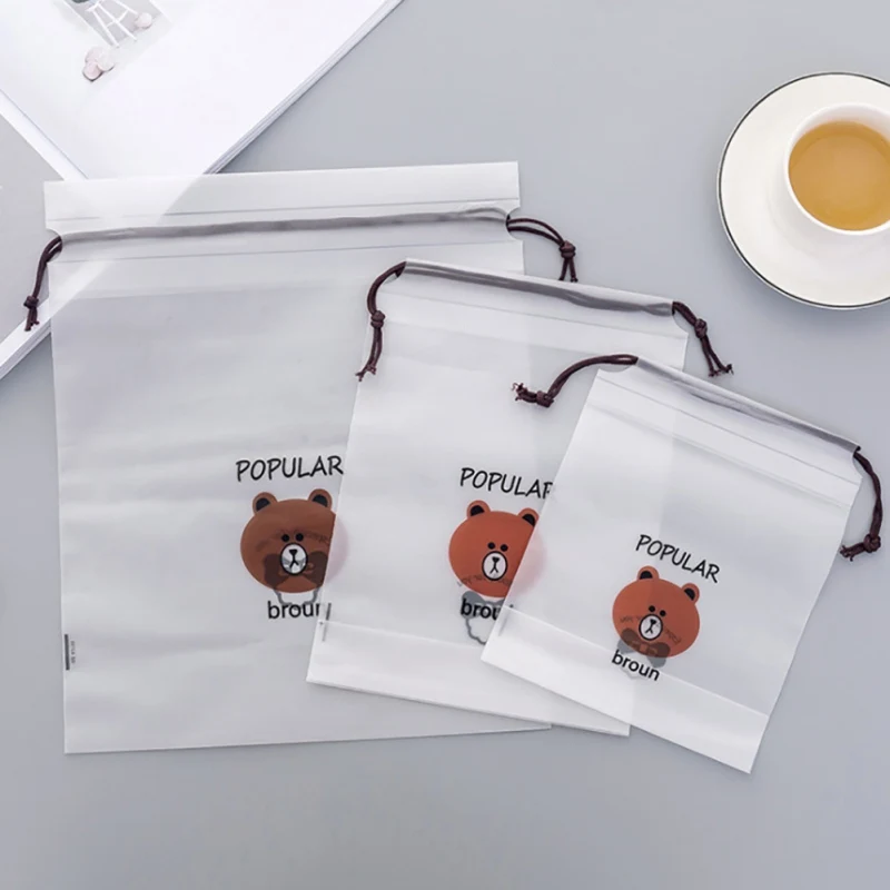 

1Pcs Storage Bag Cartoon Bear Waterproof Travel Harness Pocket Suitcase Drawstring Bag Cosmetics Storage Bag For Travel Outdoor