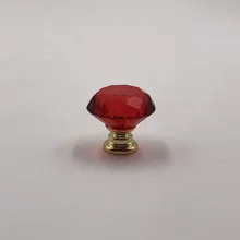 Напрямую от производителя одинарная ручка ящика с кристаллами красная Алмазная ручка шкафчика Золотая основа