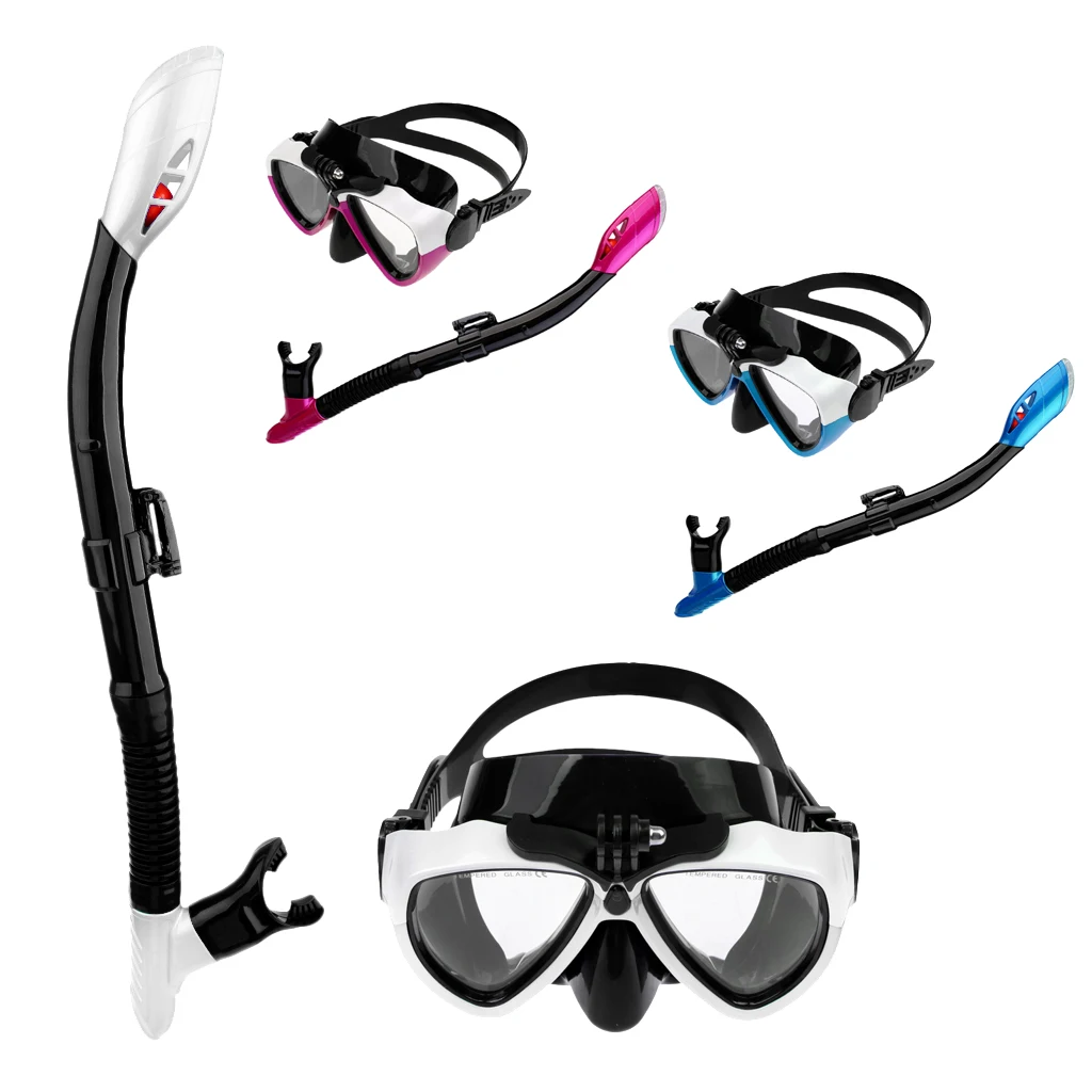 

New PVC Swimming Diving Scuba Anti-Fog Goggles Mask & Snorkel Set for GoPro Anti-Fog Adult Snorkeling Set