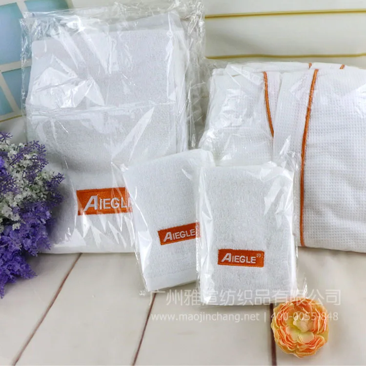 

Hotel Hotel Cotton White Towel Bath Towel Waffle Bathrobe Logo
