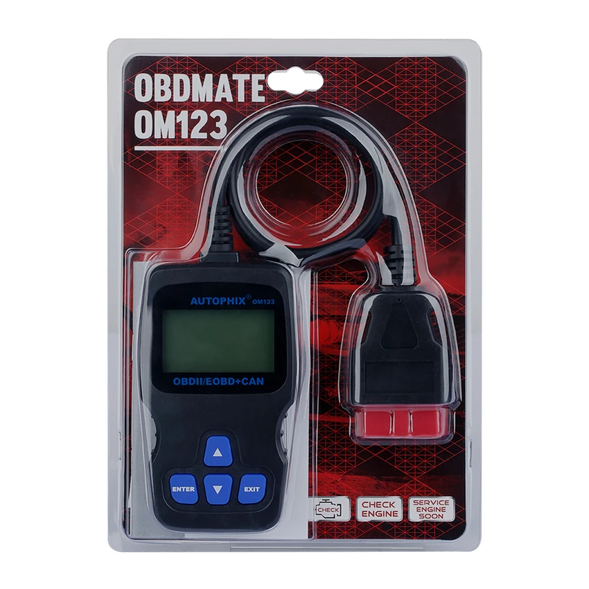 Автомобильный сканер двигателя OM123 CAN OBD2 OBDII EOBD код двигателя читатель Авто автомобиль диагностический инструмент сканирования несколько языков