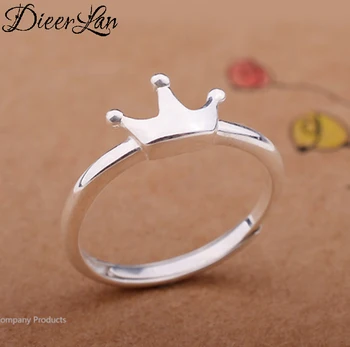 

Genuine 100% 925 Sterling Silver Crown Rings for Women Simple Solid Silver Rings Party Vintage Jewelry