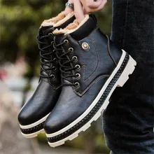 Новая зимняя теплая верхняя одежда с текстильной отделкой из хлопка; рабочие ботинки «мартенс» вельветовые ботинки в стиле милитари; кожаные ботинки прилив Нескользящие мужские туфли