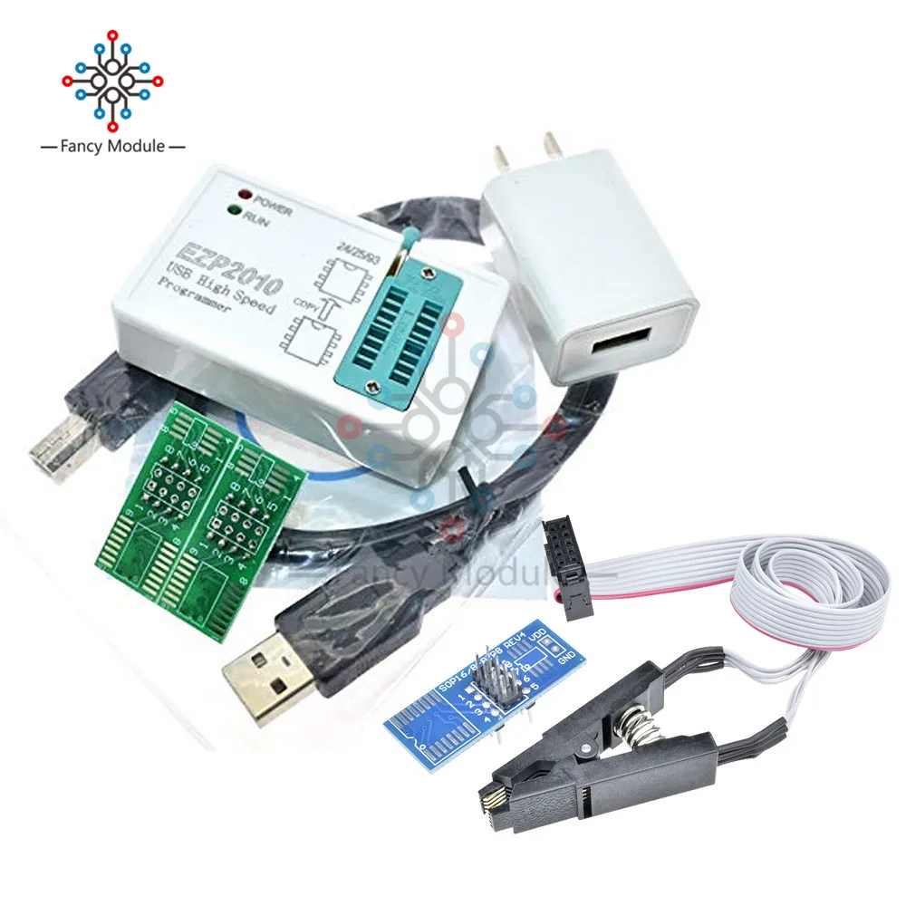 

diymore EZP2010 High Speed USB SPI Programmer IC Test Clip Socket for 24 25 93 EEPROM 25 Flash BIOS Chip /w SOIC8 SOP8 Test Clip