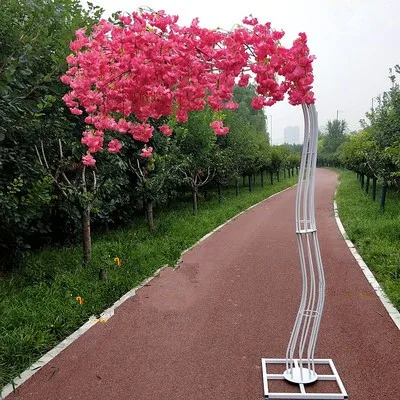 2,6 м высоко/Белый Искусственный Вишневое Дерево дорога свинец моделирование изогнутый цветок, с железной арочной рамкой, свадебные реквизиты - Цвет: color 5