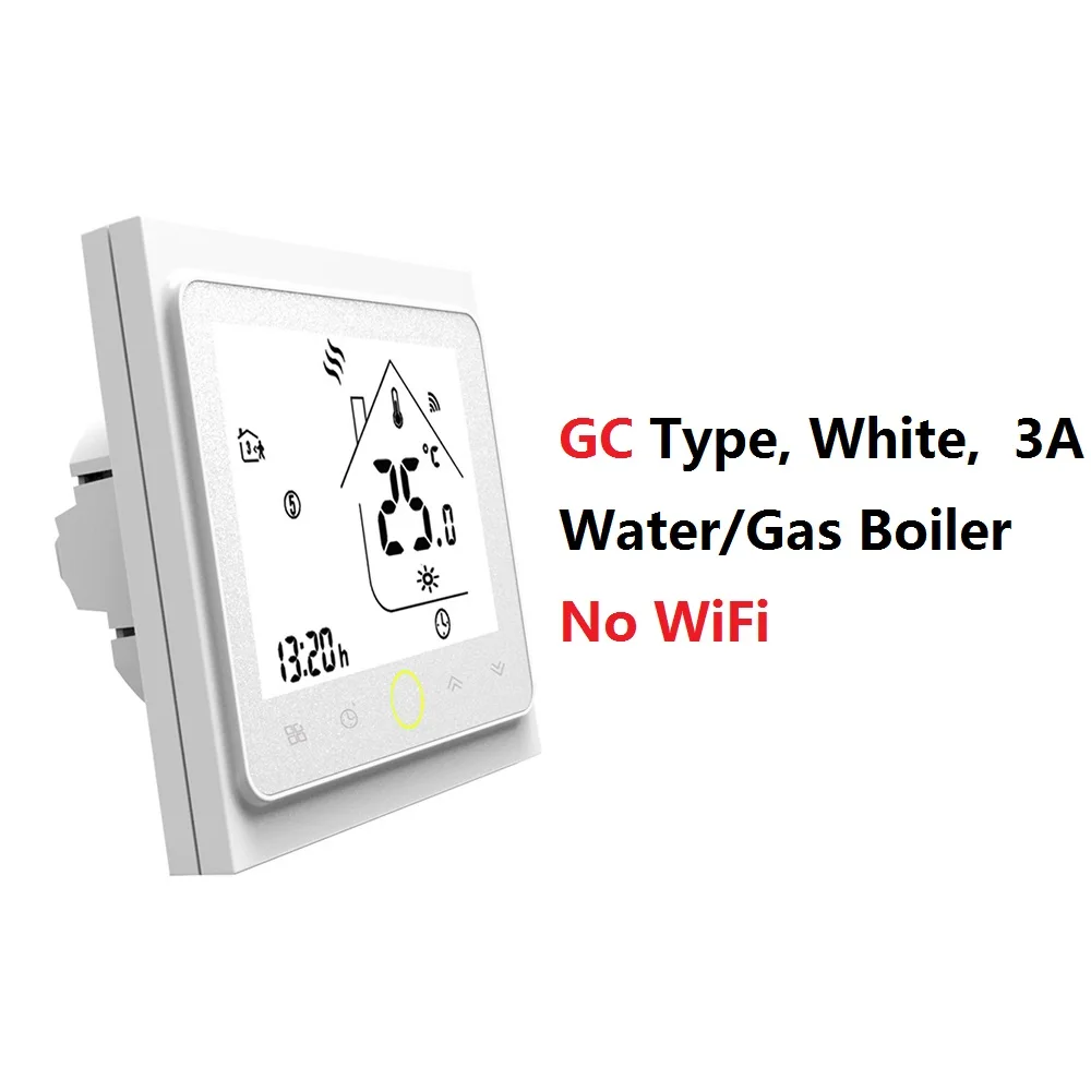 AC95~ 240 В WiFi контроллер температуры электрический подогрев пола вода/газовый котел термостат работает с Google Home Alexa - Цвет: GC White (NO WiFi)