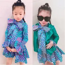 Предосеннее платье для девочек модное осеннее платье с длинными рукавами и цветочным узором для девочек