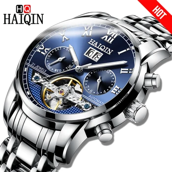 

2019 Brand HAIQIN Automatic Mechanical Mens Watches Business Male Week Calendar Sports Waterproof Wristwatch Relogio Masculino