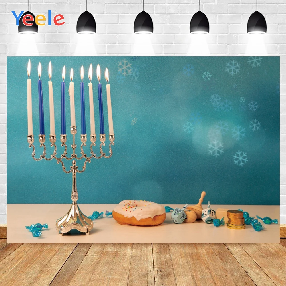 

Yeele Judaism Hanukkah Honey Candle Bread New Year Background Photophone Photography Photo Studio for Decoration Customized Size