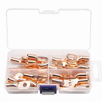 

40Pcs Electrical Wire Ring Connectors Copper Tube Lug Battery Starter Cable Welding Crimp Terminals Kit