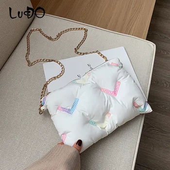 

WinterCotton Padded Women Shoulder Messenger bag Casual Ladies Handbag Fashion Shopping Crossbody Satchel Clutch Bag